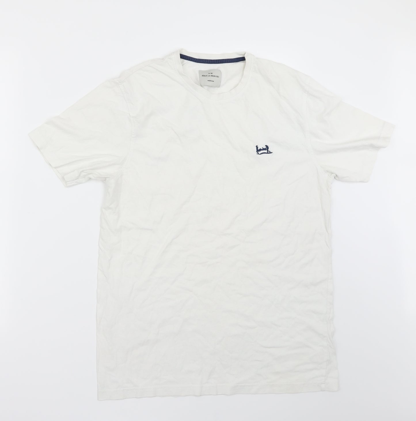 Help and Heroes Mens White    T-Shirt Size M