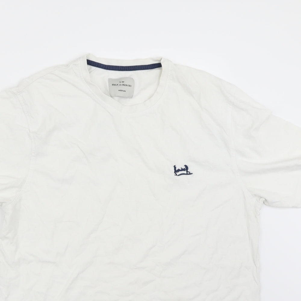 Help and Heroes Mens White    T-Shirt Size M