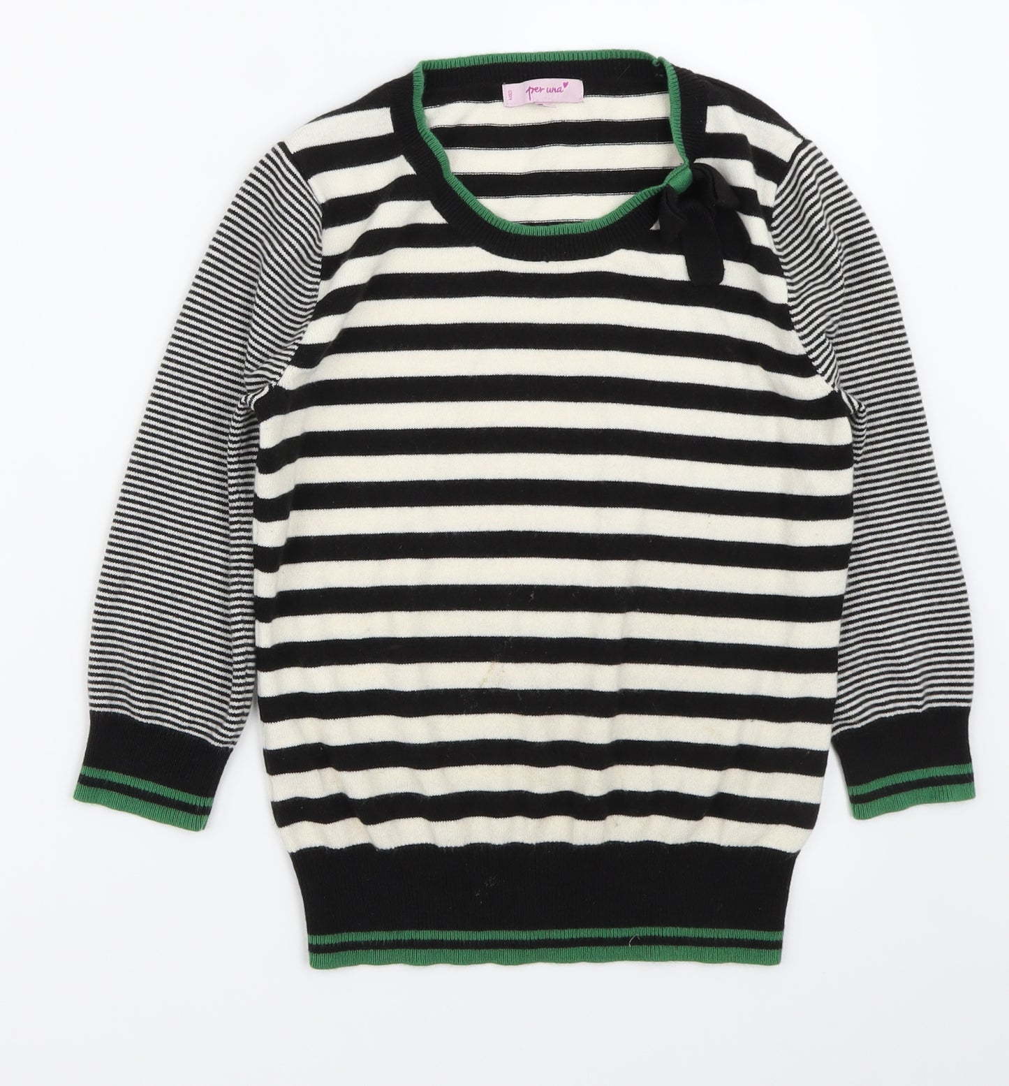Marks and Spencer Womens Black Striped  Pullover Jumper Size 12