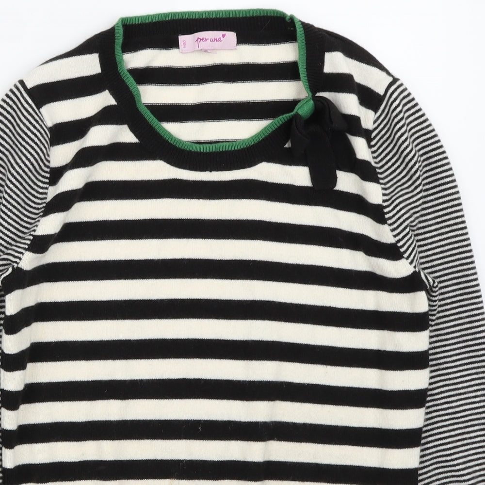 Marks and Spencer Womens Black Striped  Pullover Jumper Size 12