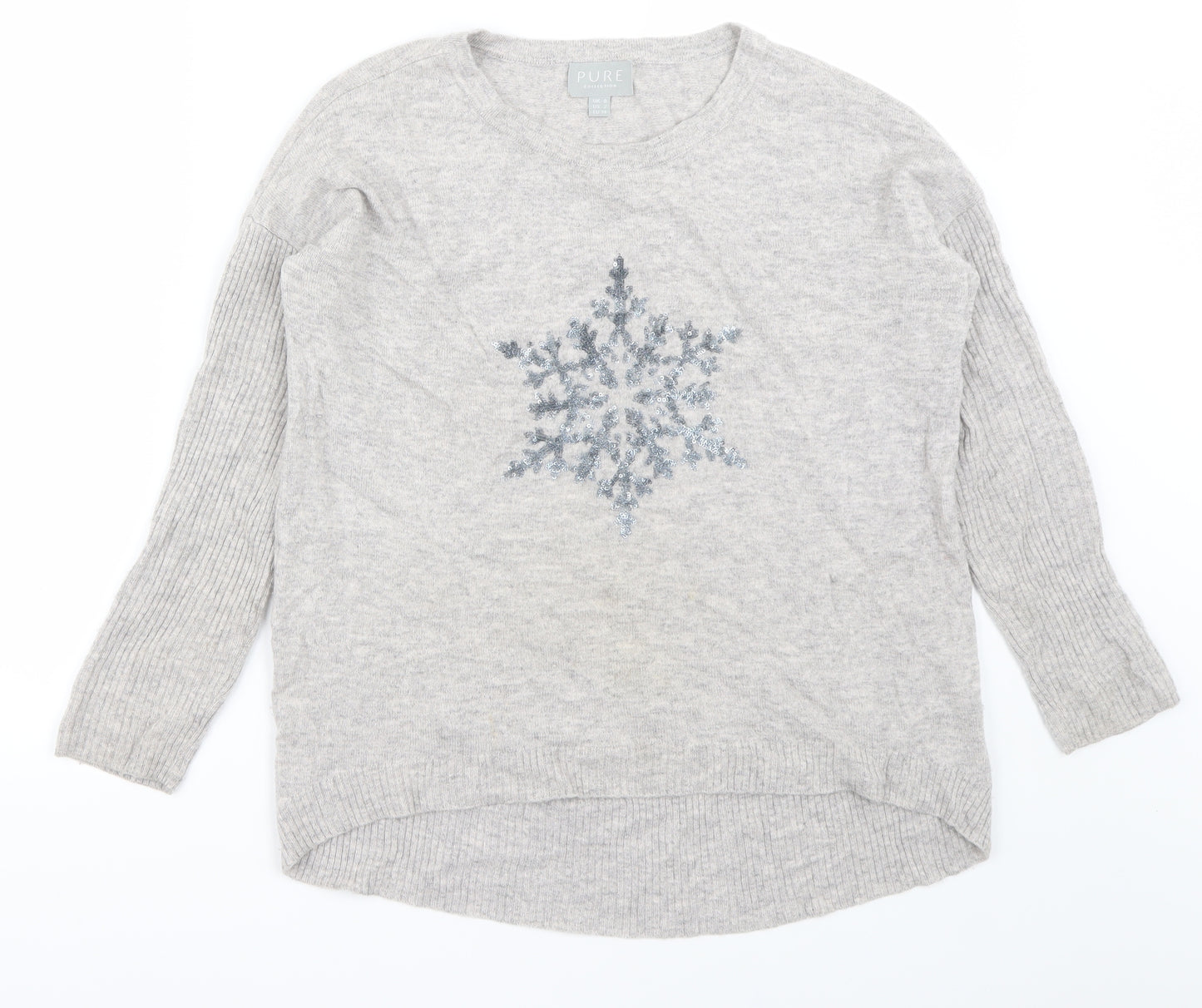 PURE Collection Womens Grey   Pullover Jumper Size 8