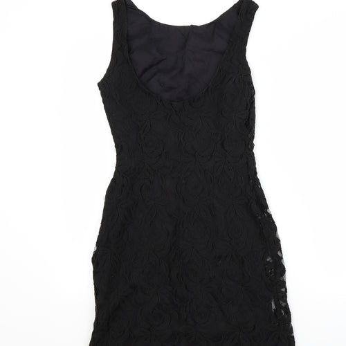 H&M Womens Black Floral  A-Line  Size 8