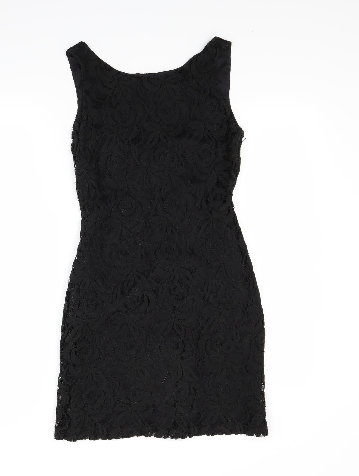 H&M Womens Black Floral  A-Line  Size 8