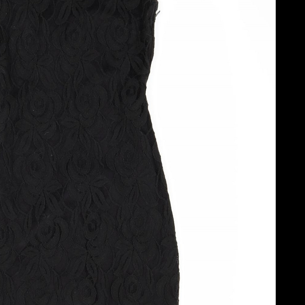 H&M Womens Black Floral  A-Line  Size 8