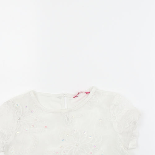 Young Dimension Girls White   Basic Blouse Size 8-9 Years