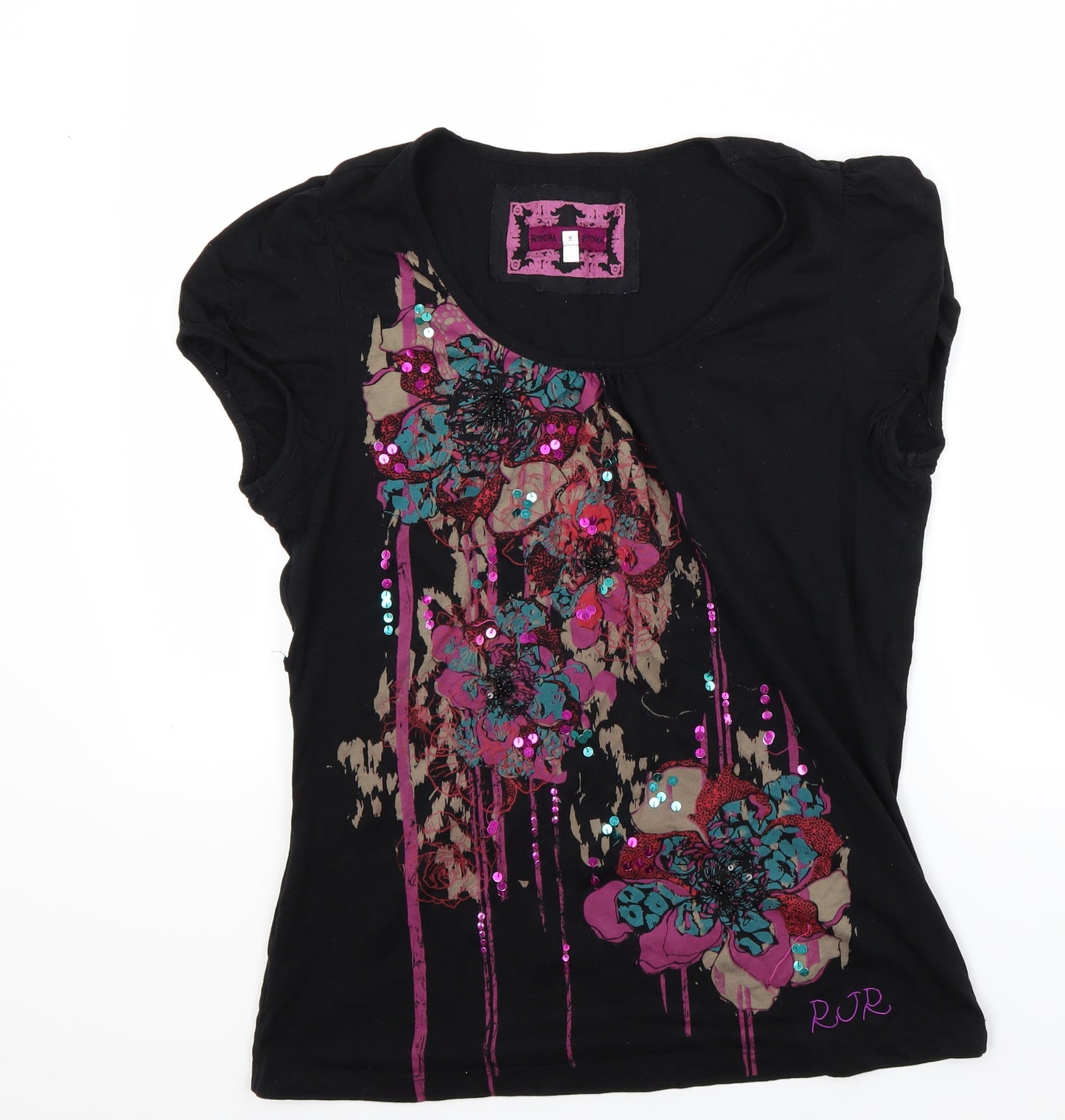 John Rocha Womens Black   Basic T-Shirt Size 14