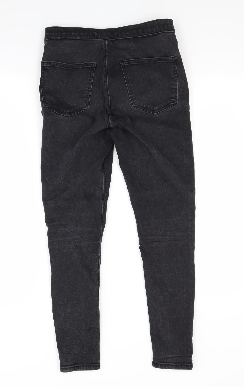 Topshop Womens Black  Denim Skinny Jeans Size 10 L30 in