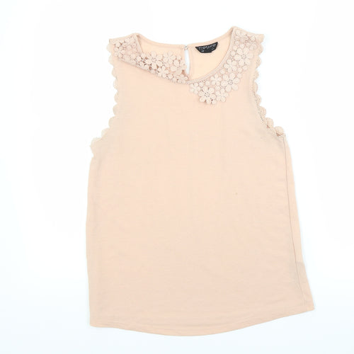 Topshop Womens Beige   Basic Blouse Size 8
