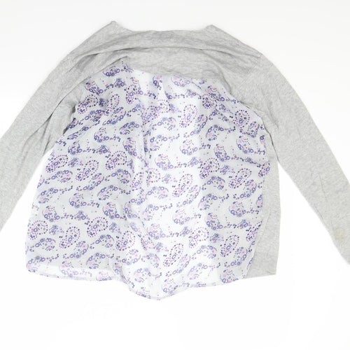 Mia ella Womens Grey Floral  Cardigan Jumper Size S