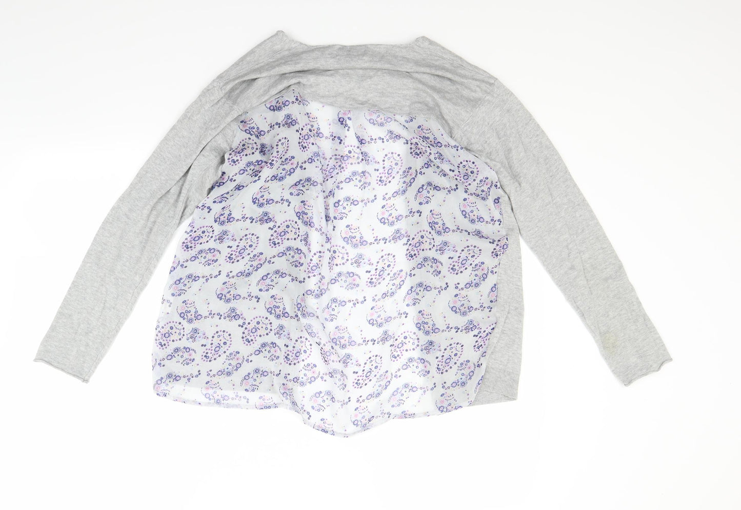Mia ella Womens Grey Floral  Cardigan Jumper Size S