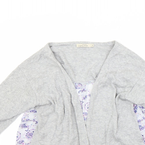 Mia ella Womens Grey Floral  Cardigan Jumper Size S
