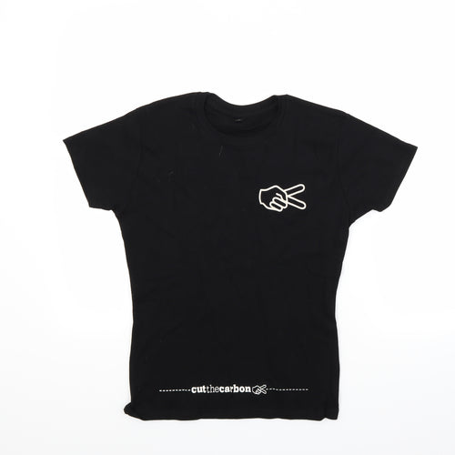 Preworn Womens Black   Basic T-Shirt Size M  - Cut the carbon