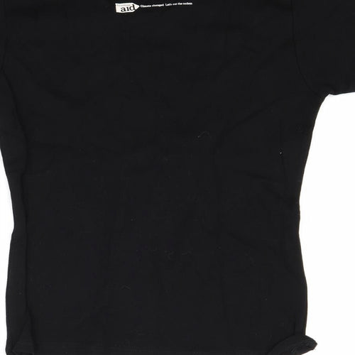 Preworn Womens Black   Basic T-Shirt Size M  - Cut the carbon