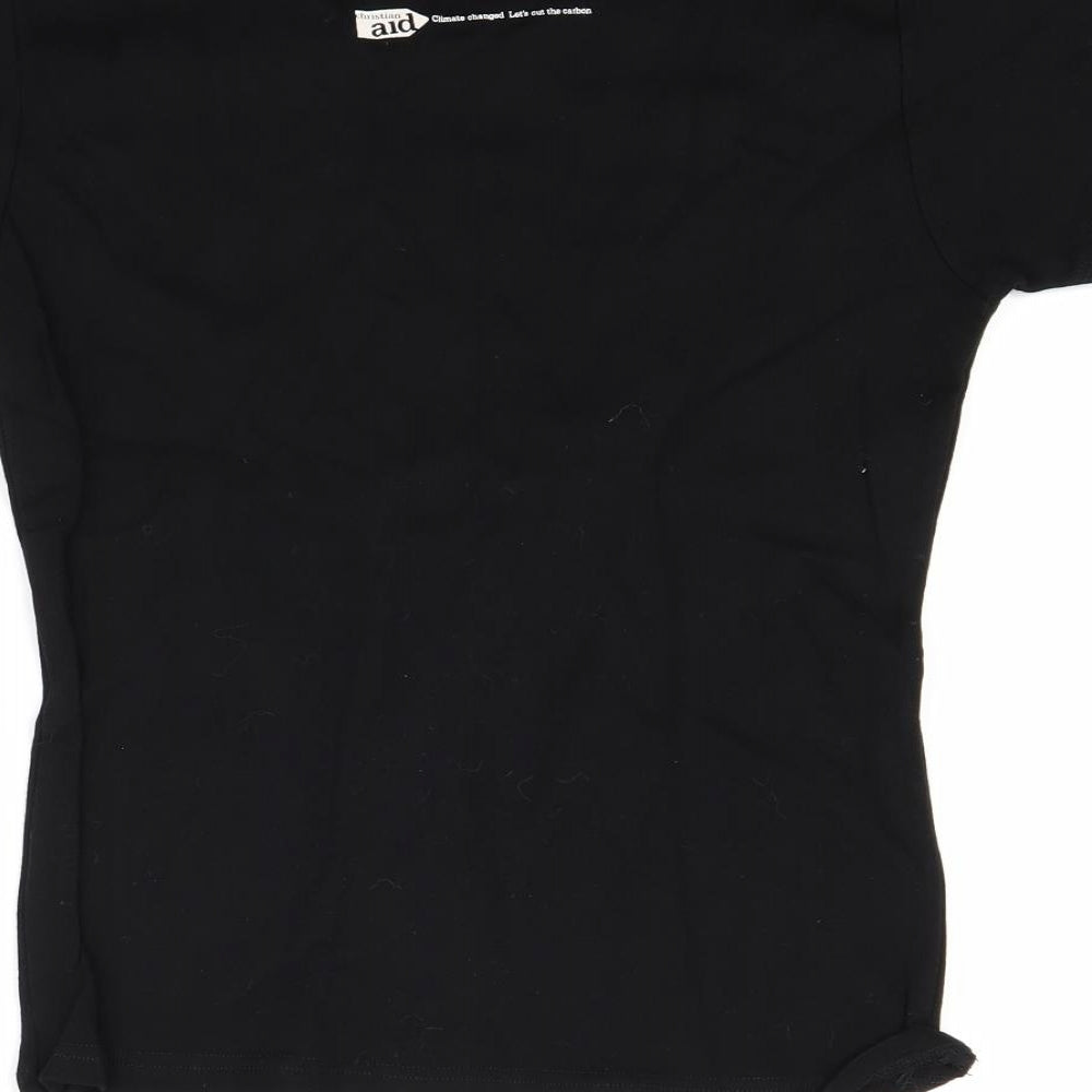 Preworn Womens Black   Basic T-Shirt Size M  - Cut the carbon