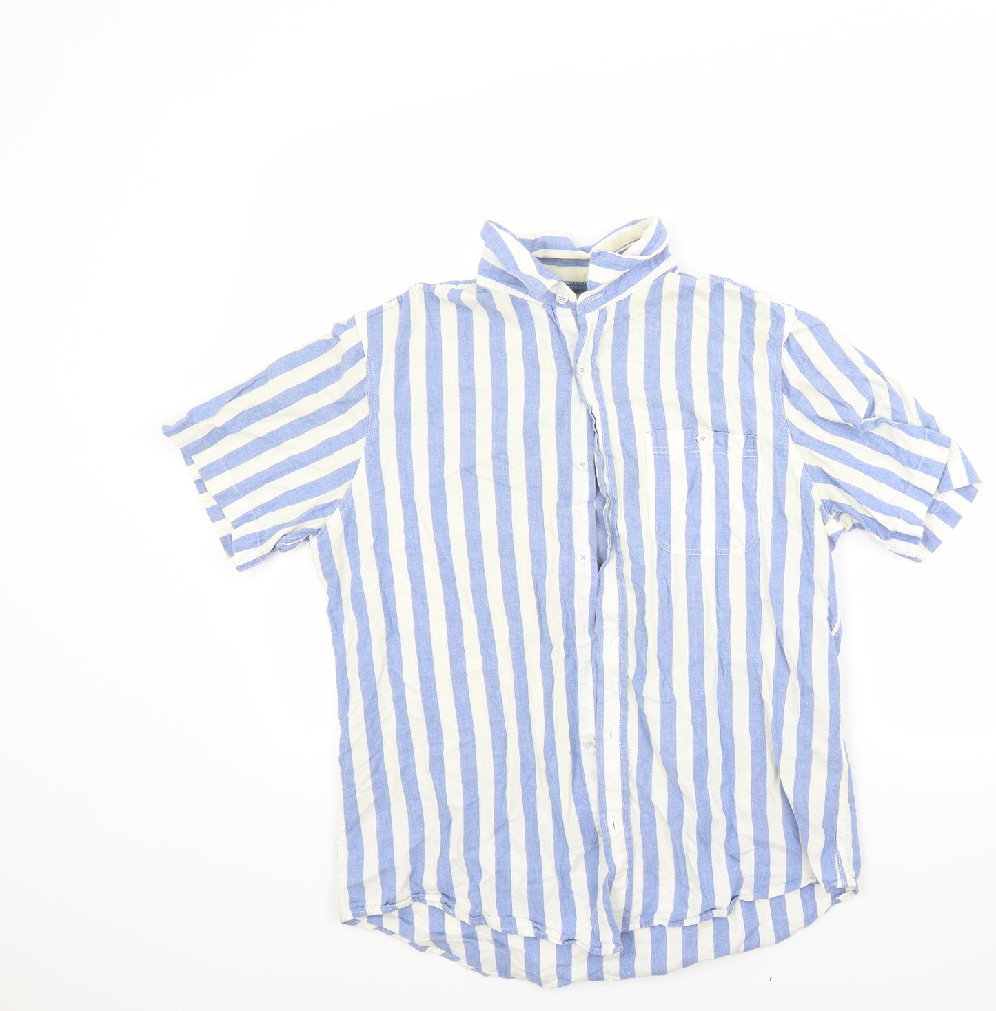 Topman Mens Blue Striped   Button-Up Size M