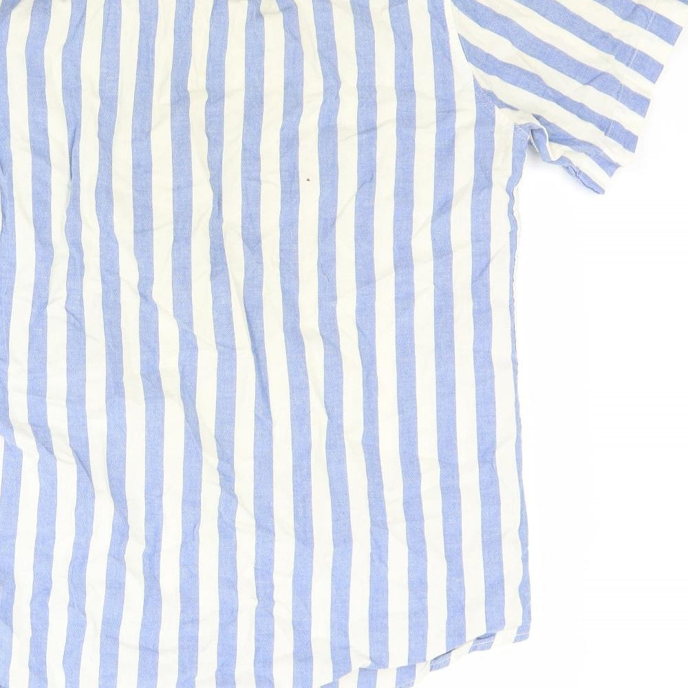 Topman Mens Blue Striped   Button-Up Size M