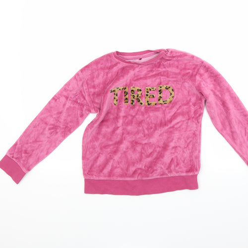 George Girls Pink  Fleece Pullover Sweatshirt Size 7-8 Years