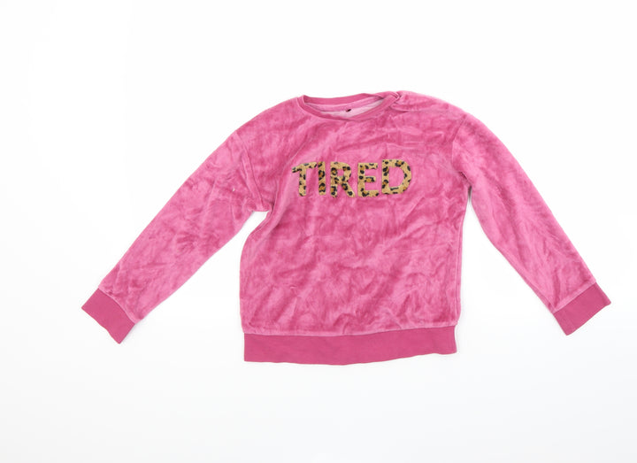 George Girls Pink  Fleece Pullover Sweatshirt Size 7-8 Years