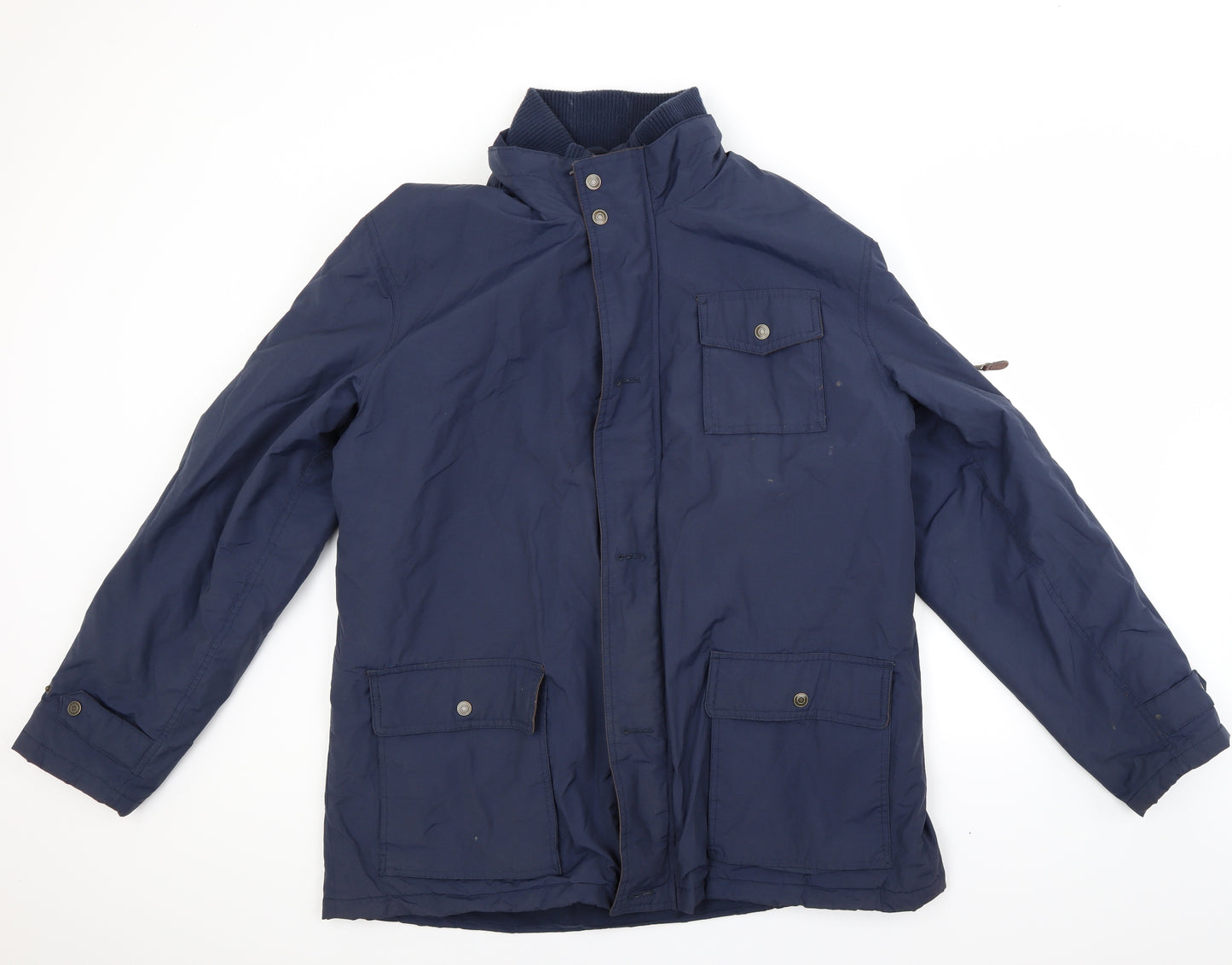 Cotton Traders Mens Blue   Overcoat Coat Size 2XL