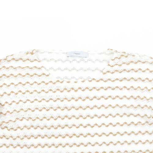 NEXT Womens Beige Striped  Pullover Jumper Size 14