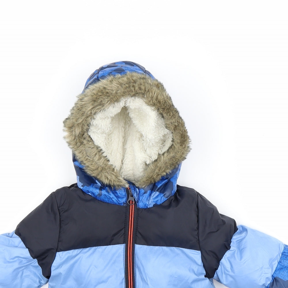 M&Co  Blue   Puffer Jacket Coat Size 9-12 Months