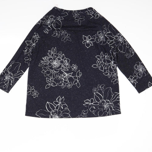 Marks and Spencer Womens Black Floral  Basic Blouse Size 14