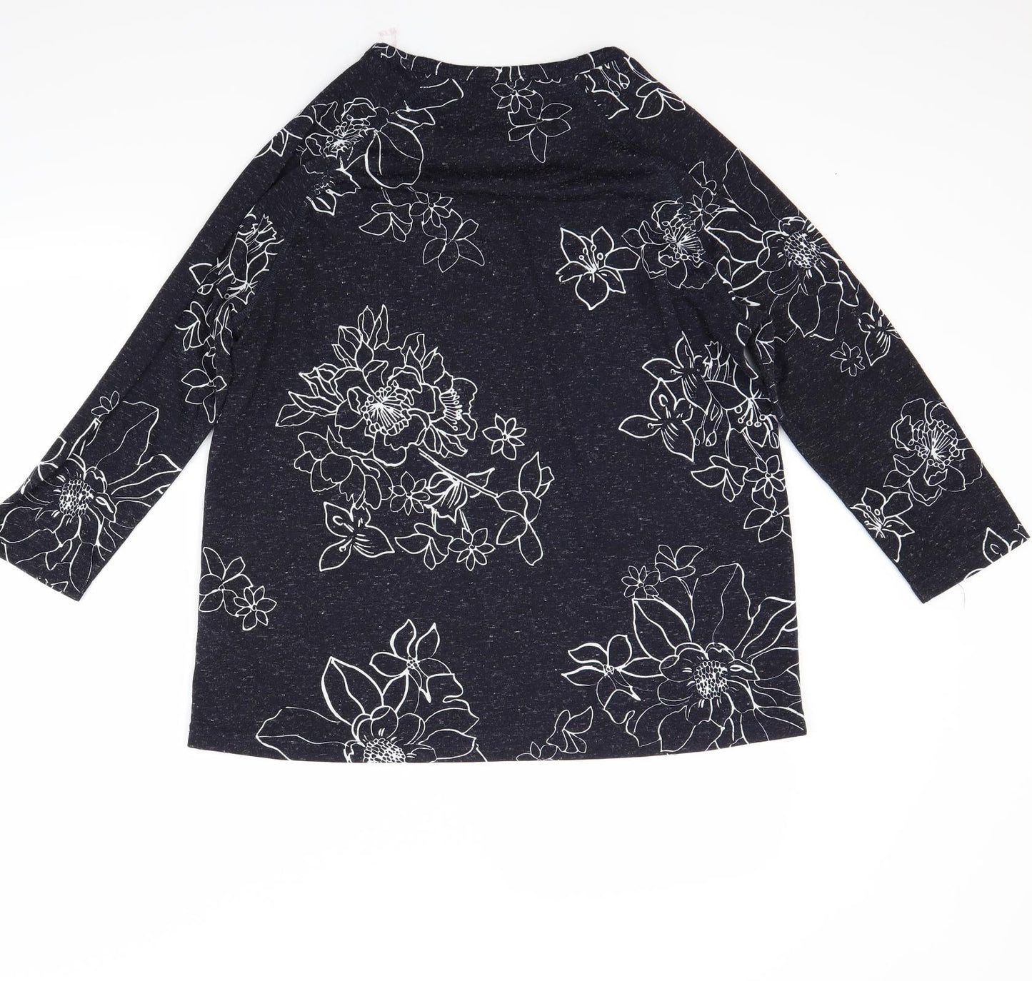 Marks and Spencer Womens Black Floral  Basic Blouse Size 14