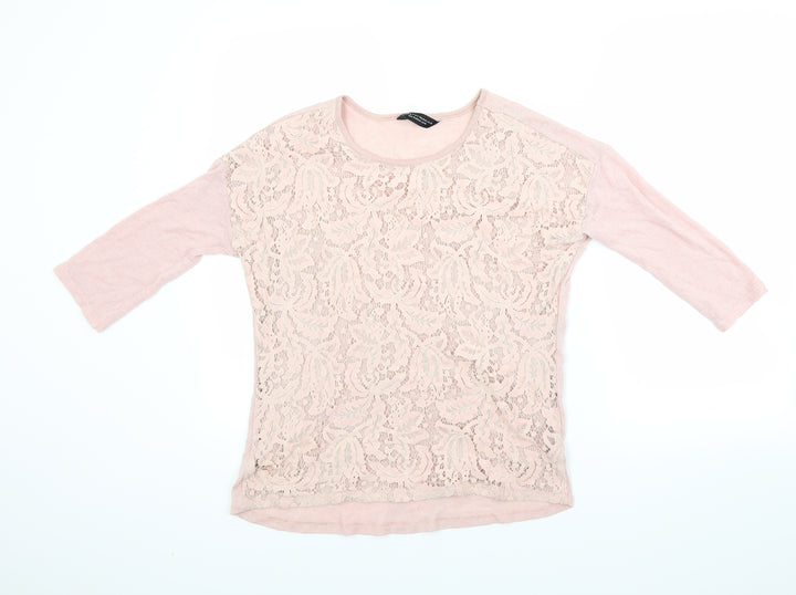 Dorothy Perkins Womens Pink Floral Pullover Jumper Size 10