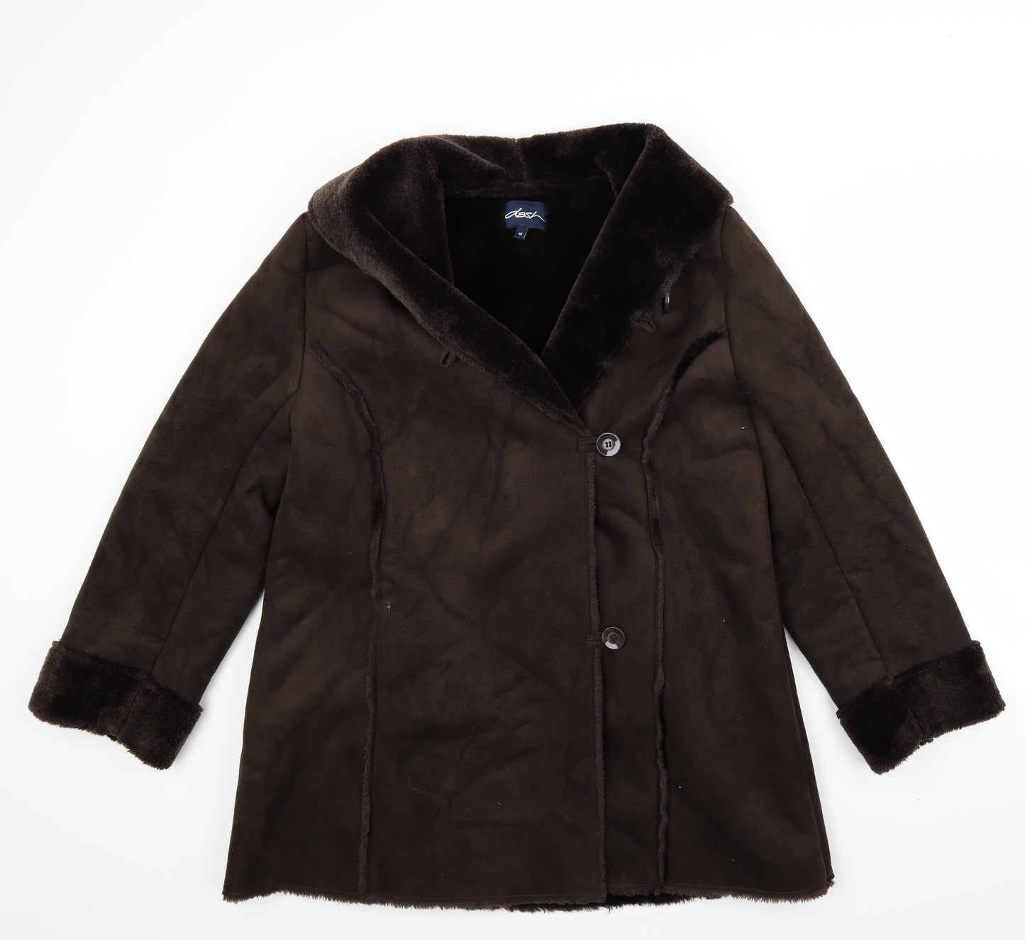 DASH Womens Brown   Overcoat Coat Size 18