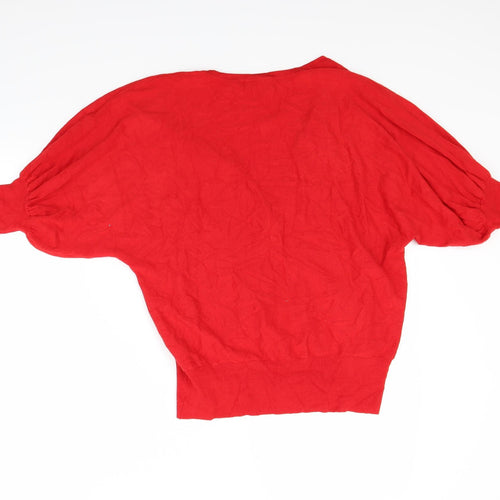 New Look Womens Red   Cardigan Jumper Size 14