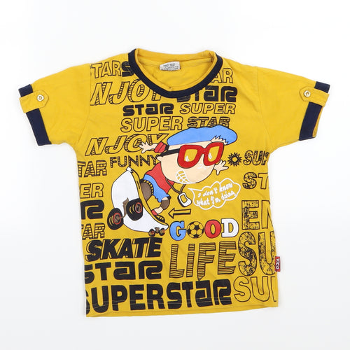 Vico Boys Yellow  Jersey Basic T-Shirt Size 2 Years  - skate
