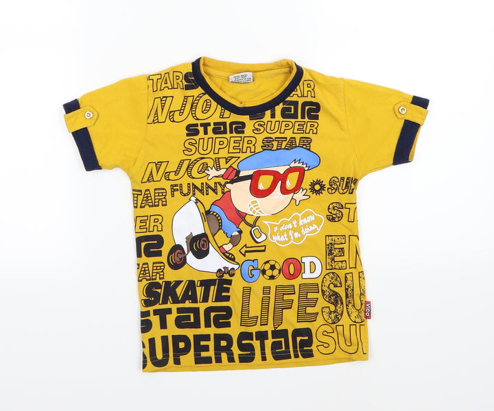 Vico Boys Yellow Jersey Basic T-Shirt Size 2 Years - skate