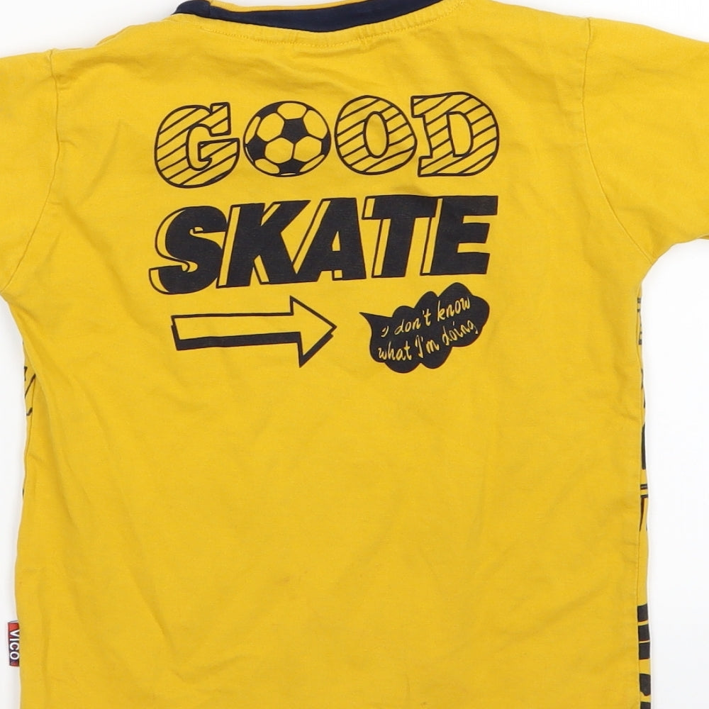 Vico Boys Yellow  Jersey Basic T-Shirt Size 2 Years  - skate
