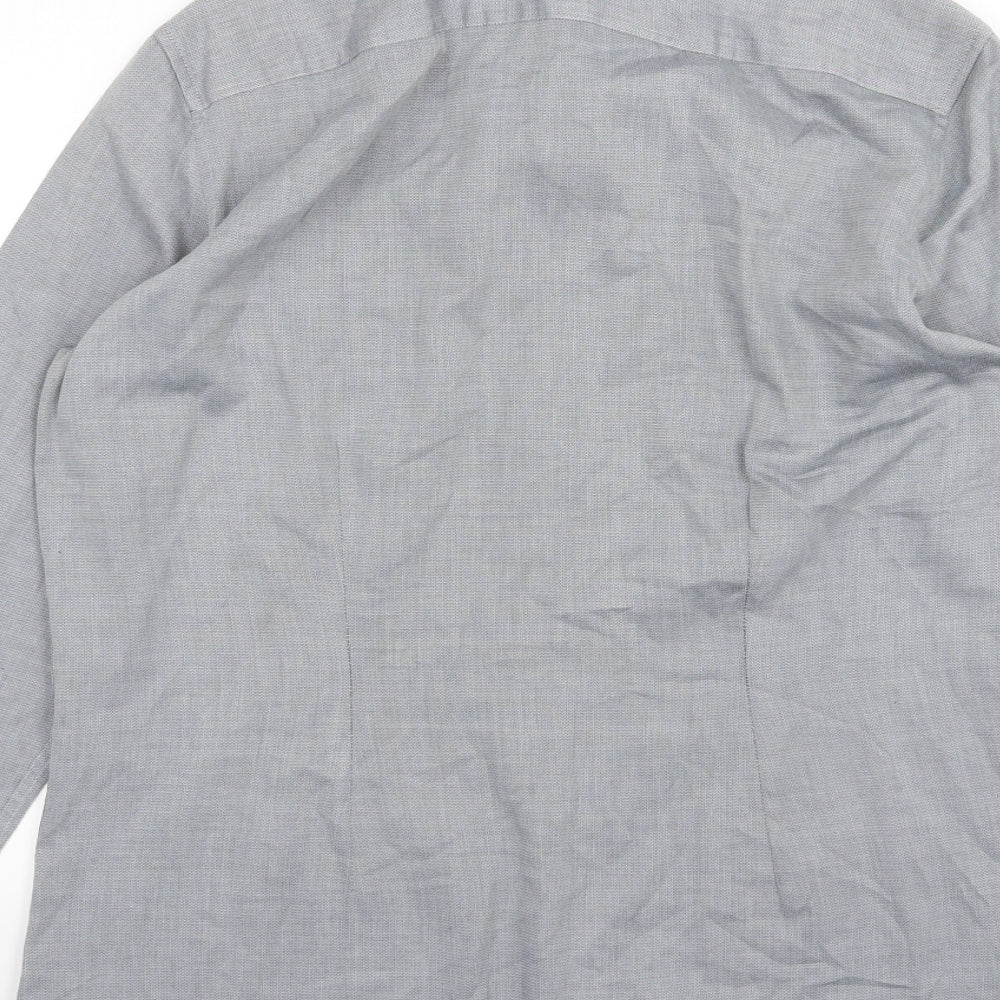 NEXT Mens Blue  Woven  Dress Shirt Size 16