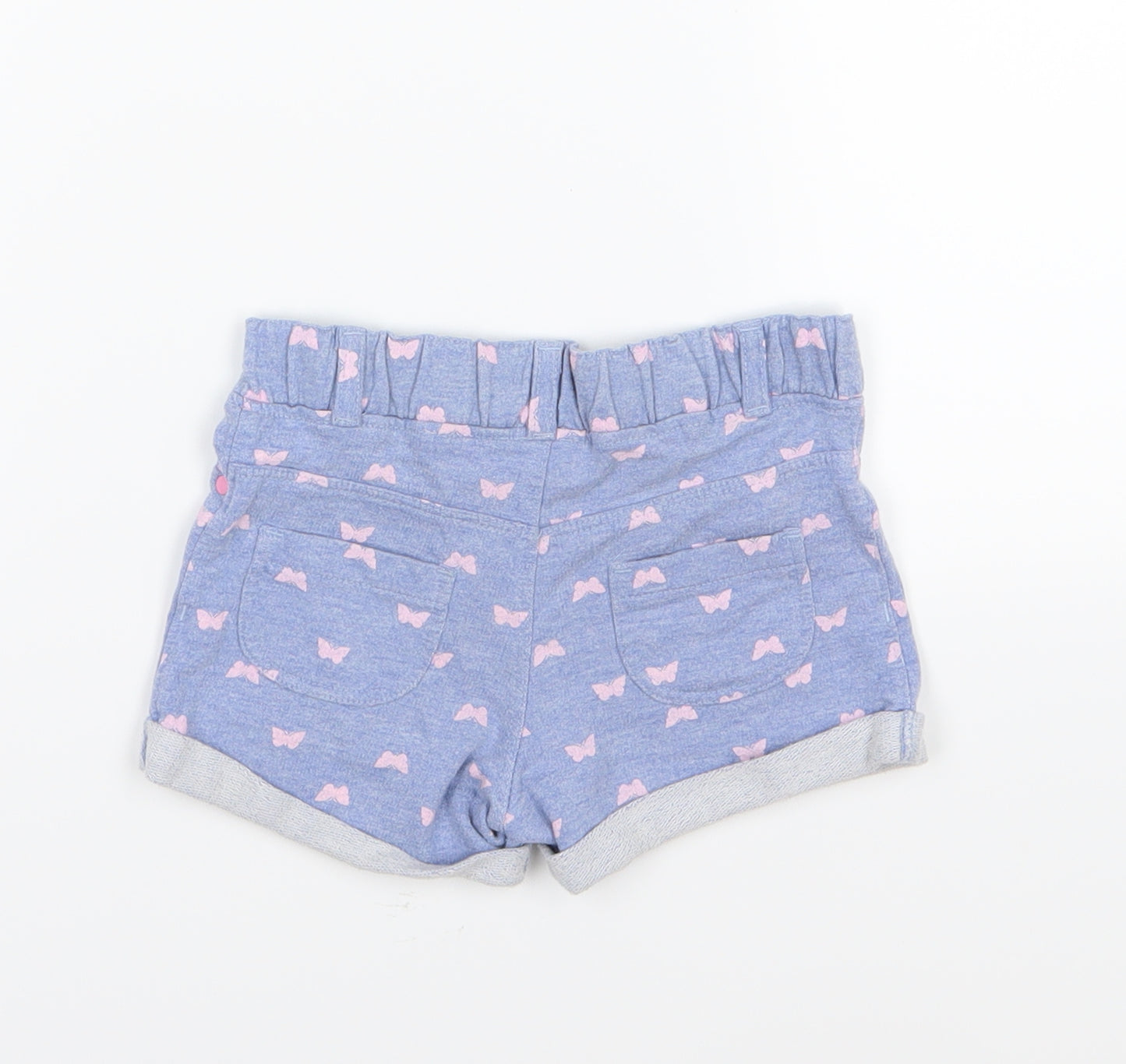 E-vie Angel Girls Blue  Jersey Chino Shorts Size 2 Years - Butterfly print