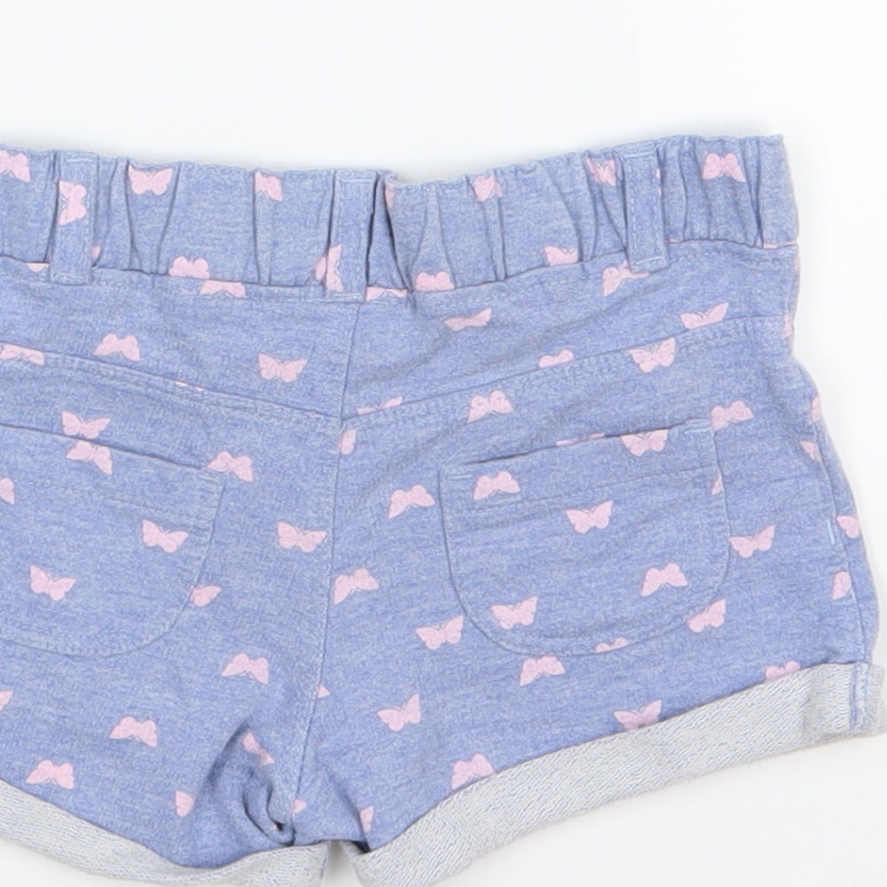 E-vie Angel Girls Blue  Jersey Chino Shorts Size 2 Years - Butterfly print