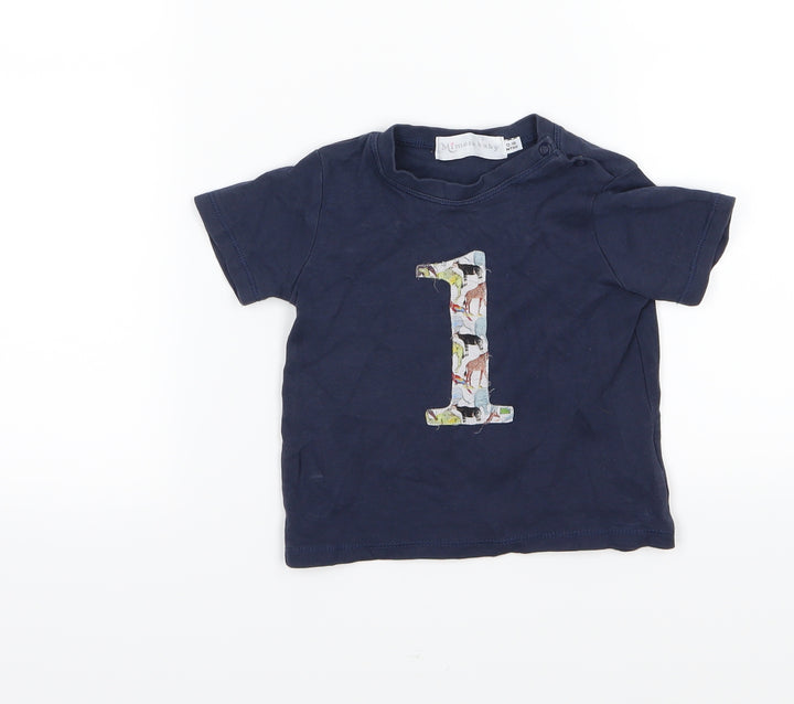 Mimosa Girls Blue  Jersey Basic T-Shirt Size 12-18 Months  - 1 animals