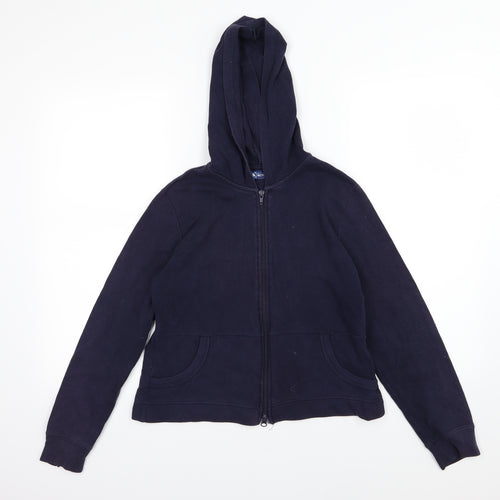Active Womens Blue  Jersey Full Zip Hoodie Size 14