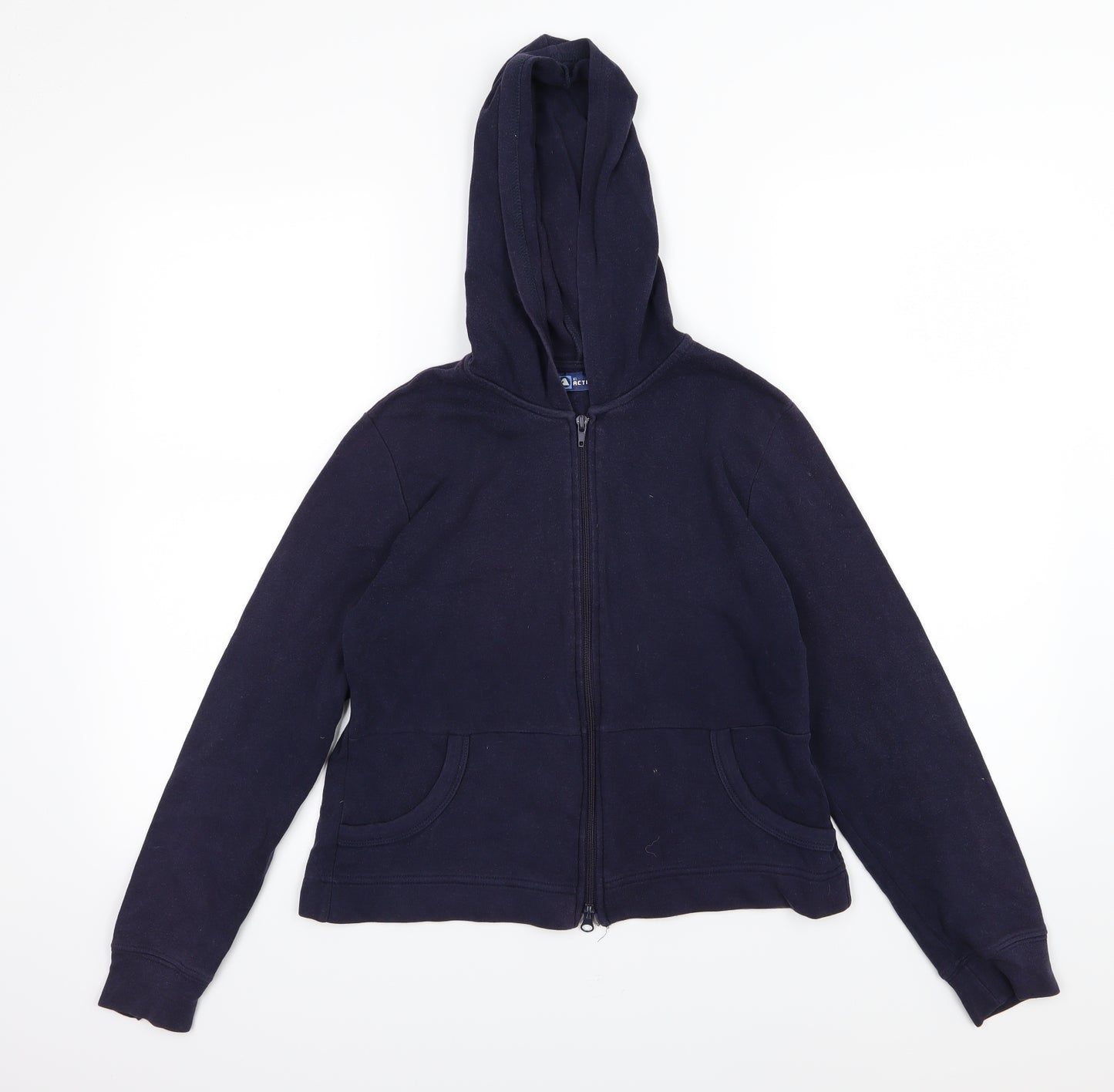 Active Womens Blue  Jersey Full Zip Hoodie Size 14