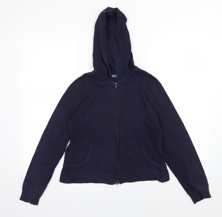 Active Womens Blue  Jersey Full Zip Hoodie Size 14
