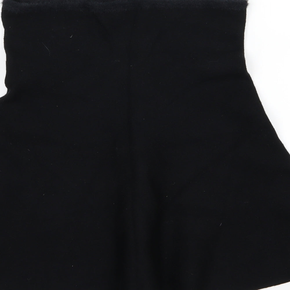 Zara Womens Black  Knit Skater Skirt Size S
