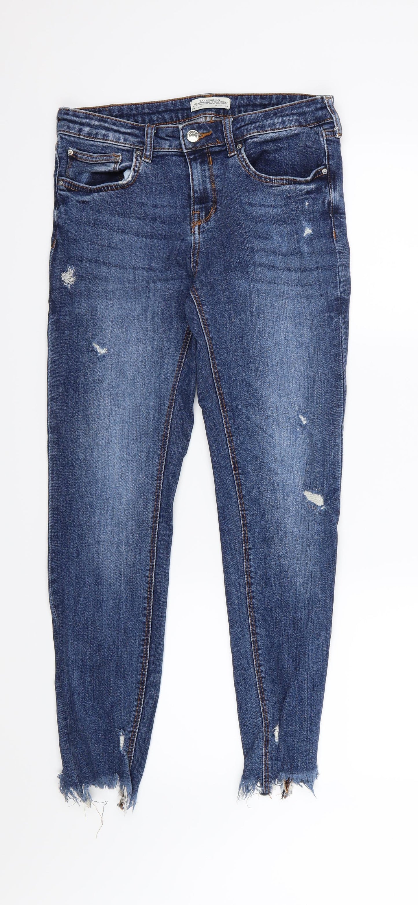 Zara Womens Blue  Denim Skinny Jeans Size 10 L27 in