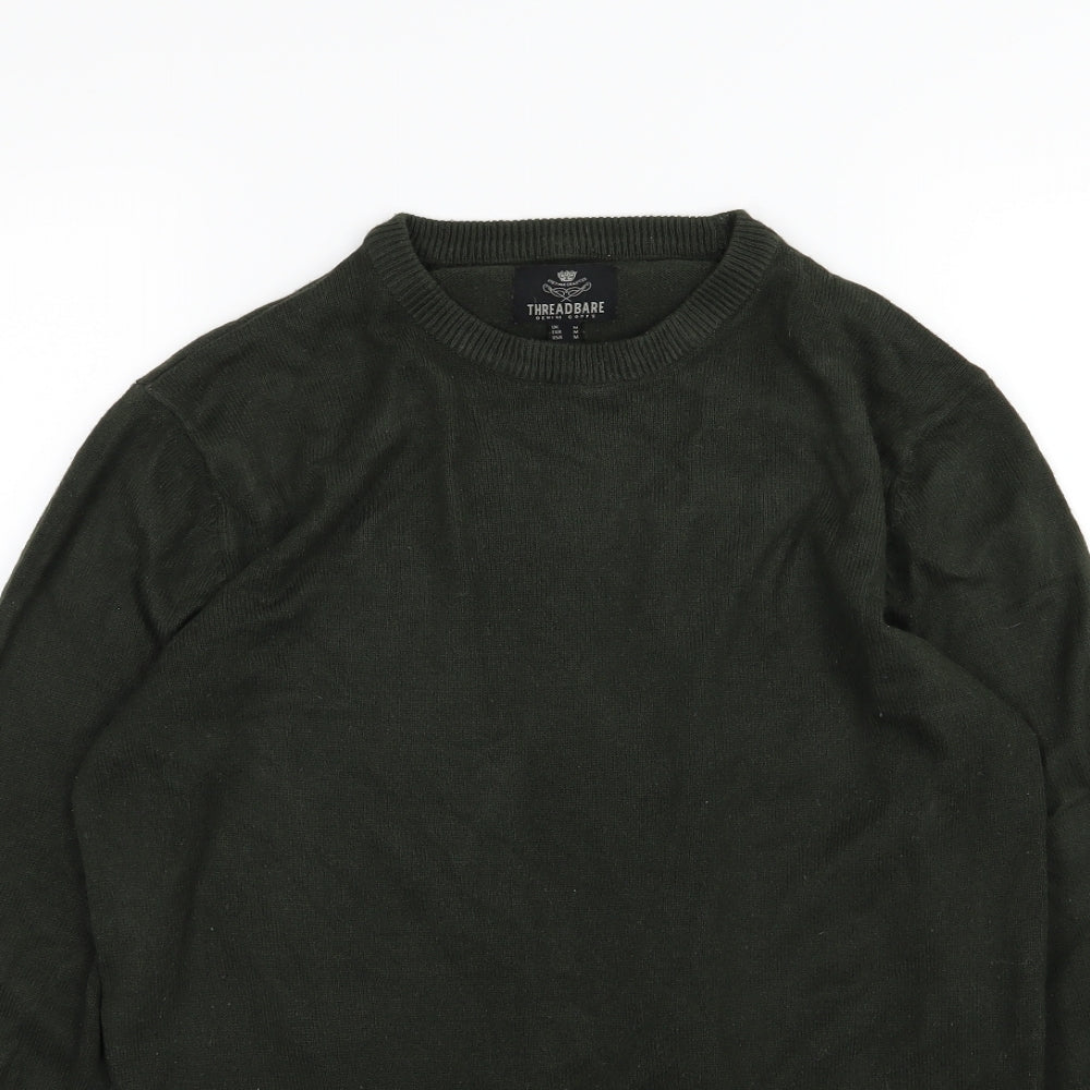 Threadbare Mens Green  Knit Pullover Jumper Size M