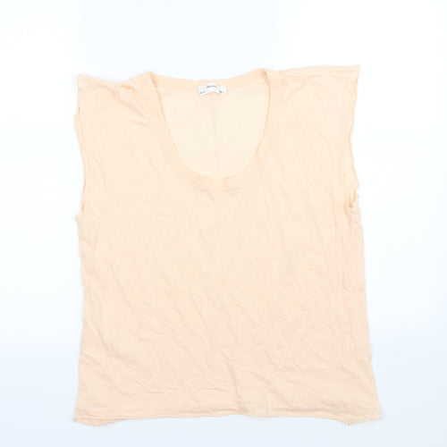 Zara Womens Orange  Jersey Basic T-Shirt Size S  - Peach