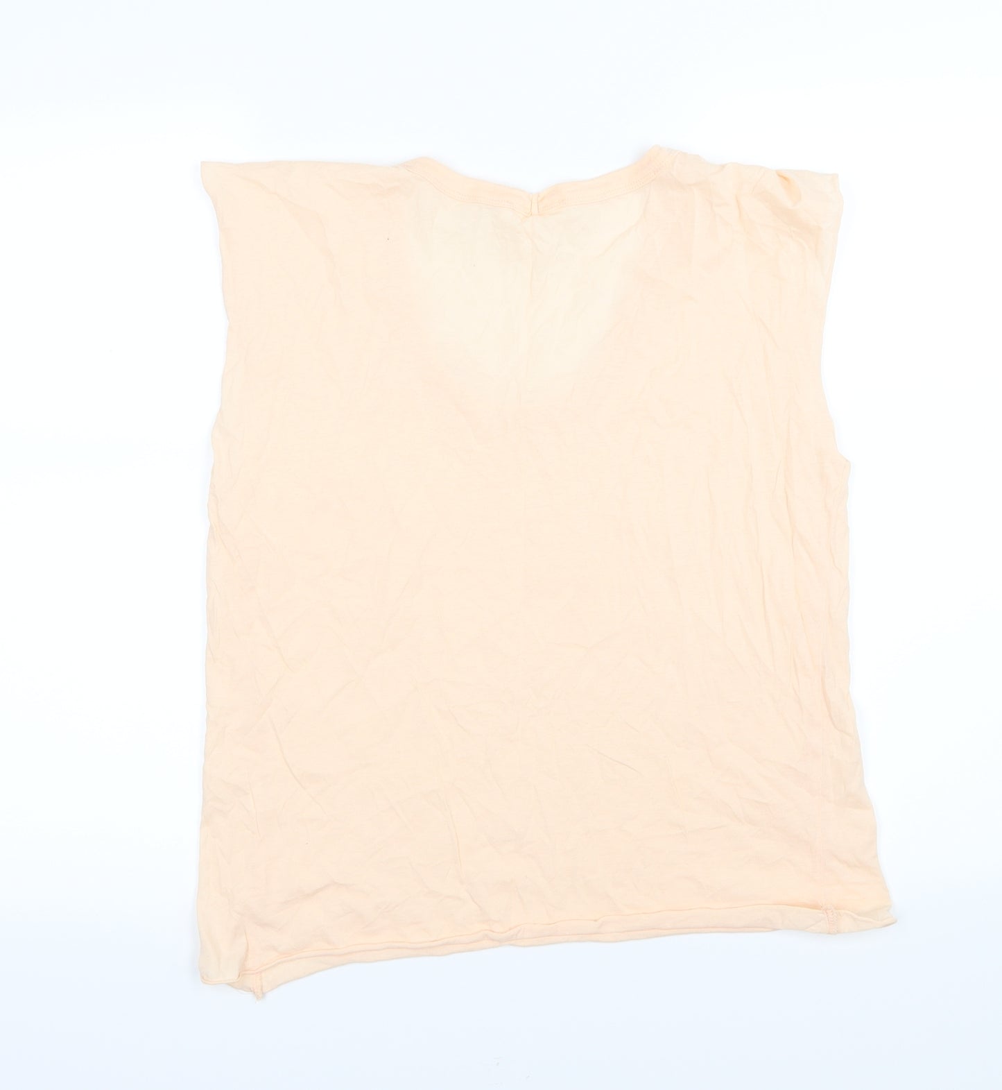 Zara Womens Orange  Jersey Basic T-Shirt Size S  - Peach