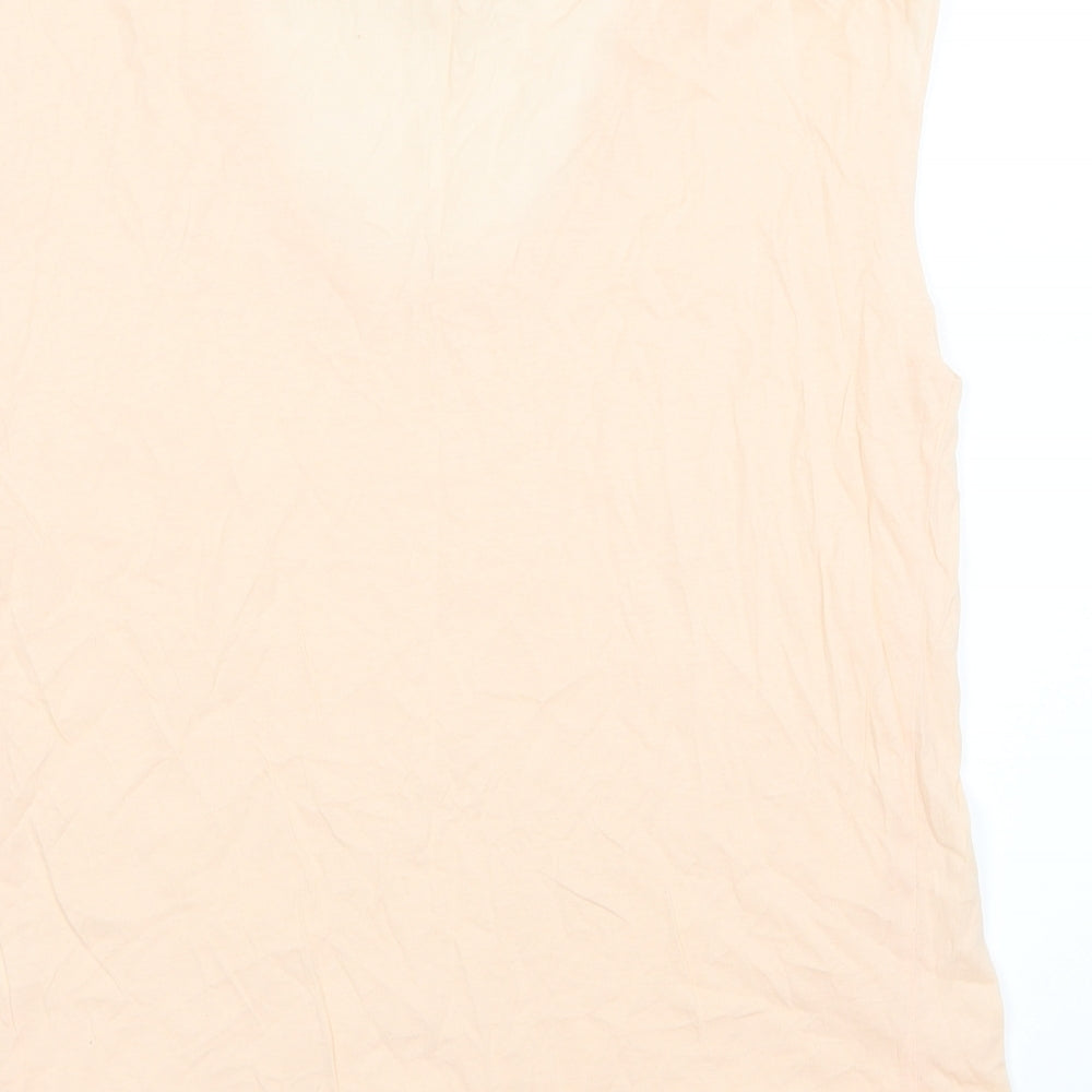Zara Womens Orange  Jersey Basic T-Shirt Size S  - Peach