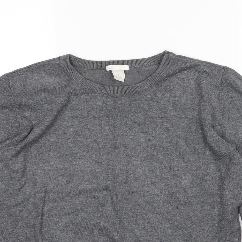 H&M Womens Grey  Knit Pullover Jumper Size S