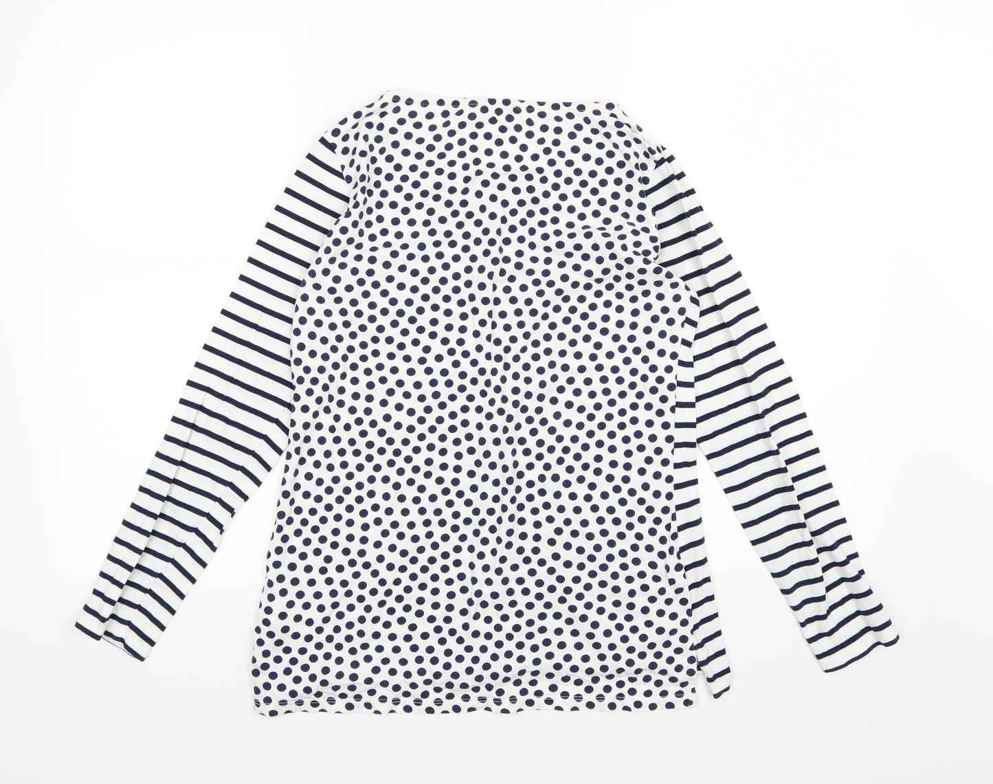 Boden Womens White Striped Jersey Basic T-Shirt Size 10