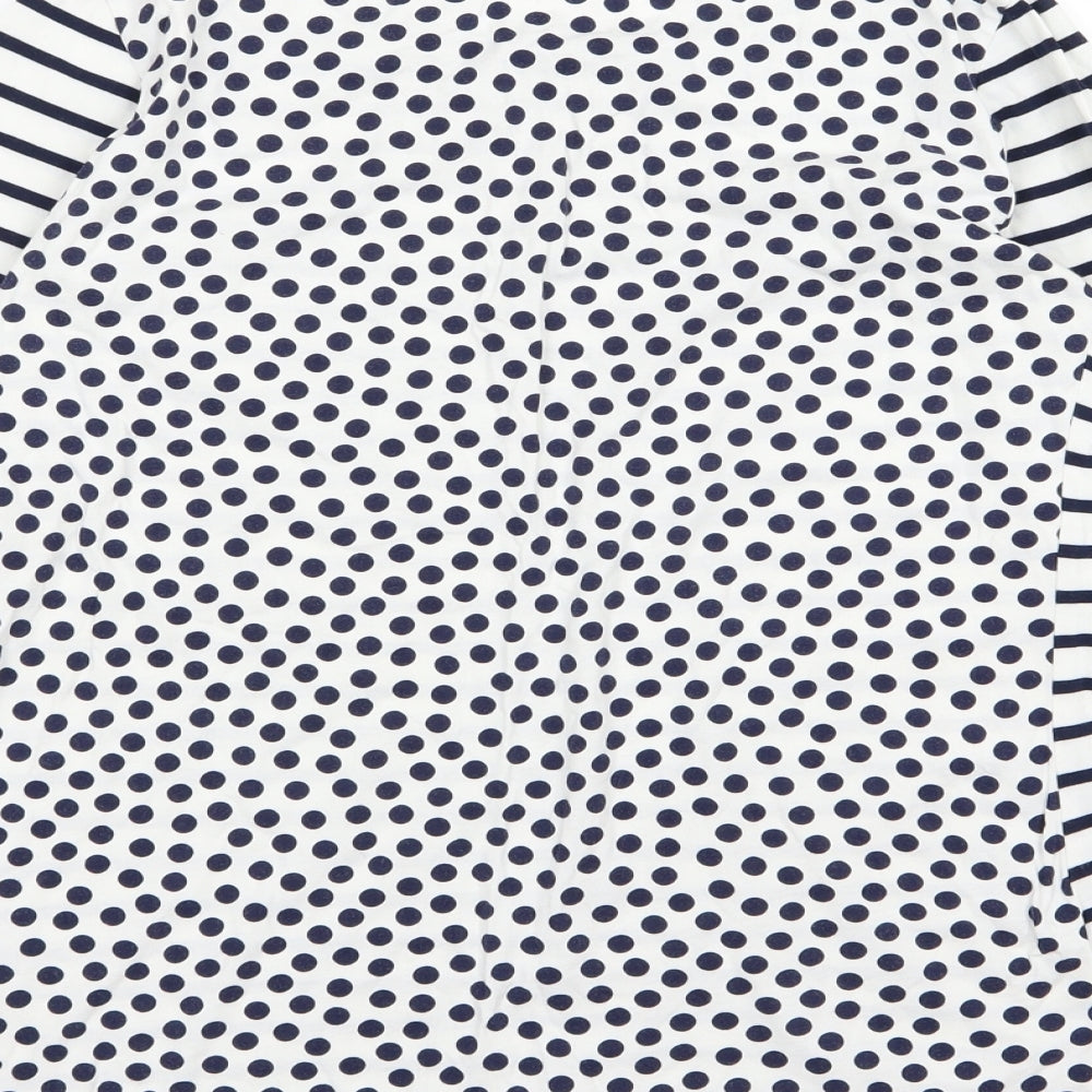 Boden Womens White Striped Jersey Basic T-Shirt Size 10