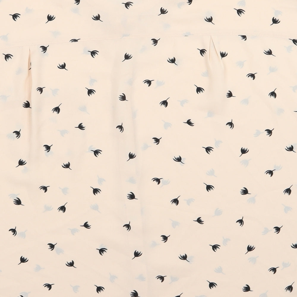 Marks and Spencer Womens Pink Floral Chiffon Basic Button-Up Size 14